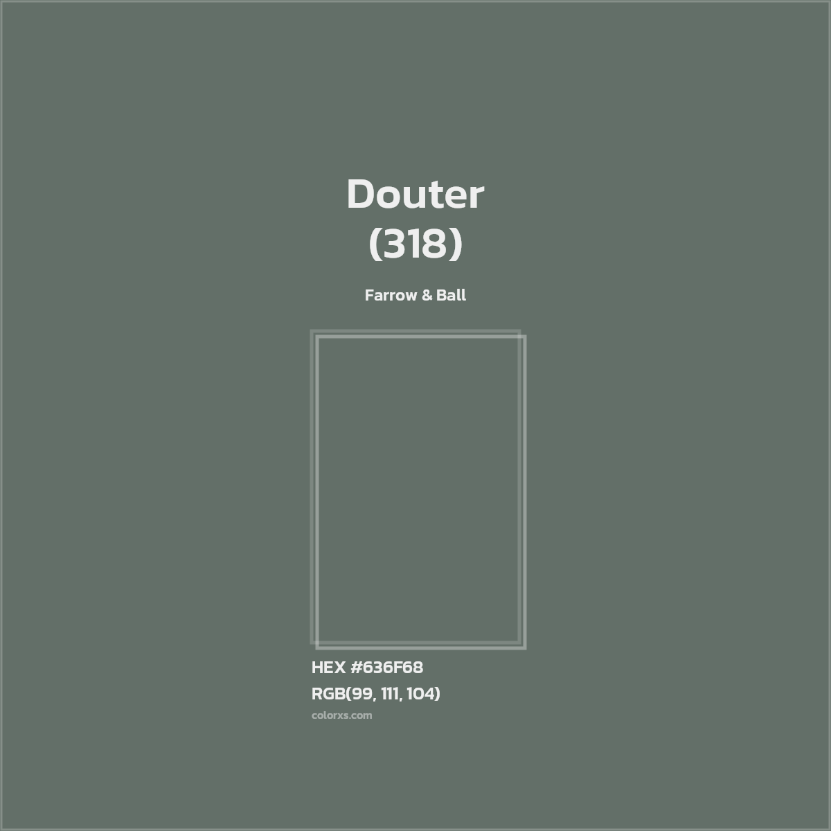 #636F68 Douter (318) Paint Farrow & Ball - Color codes and meaning | Matching colors and paints