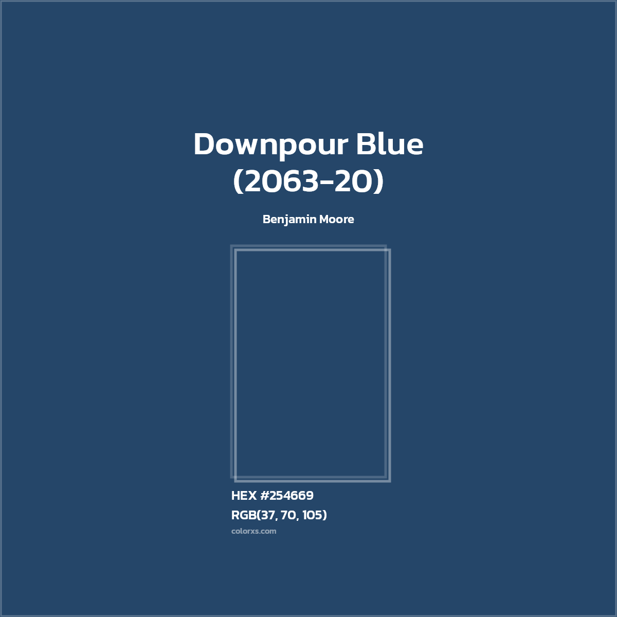 #254669 Downpour Blue (2063-20) Paint Benjamin Moore - Color codes and meaning | Matching colors and paints