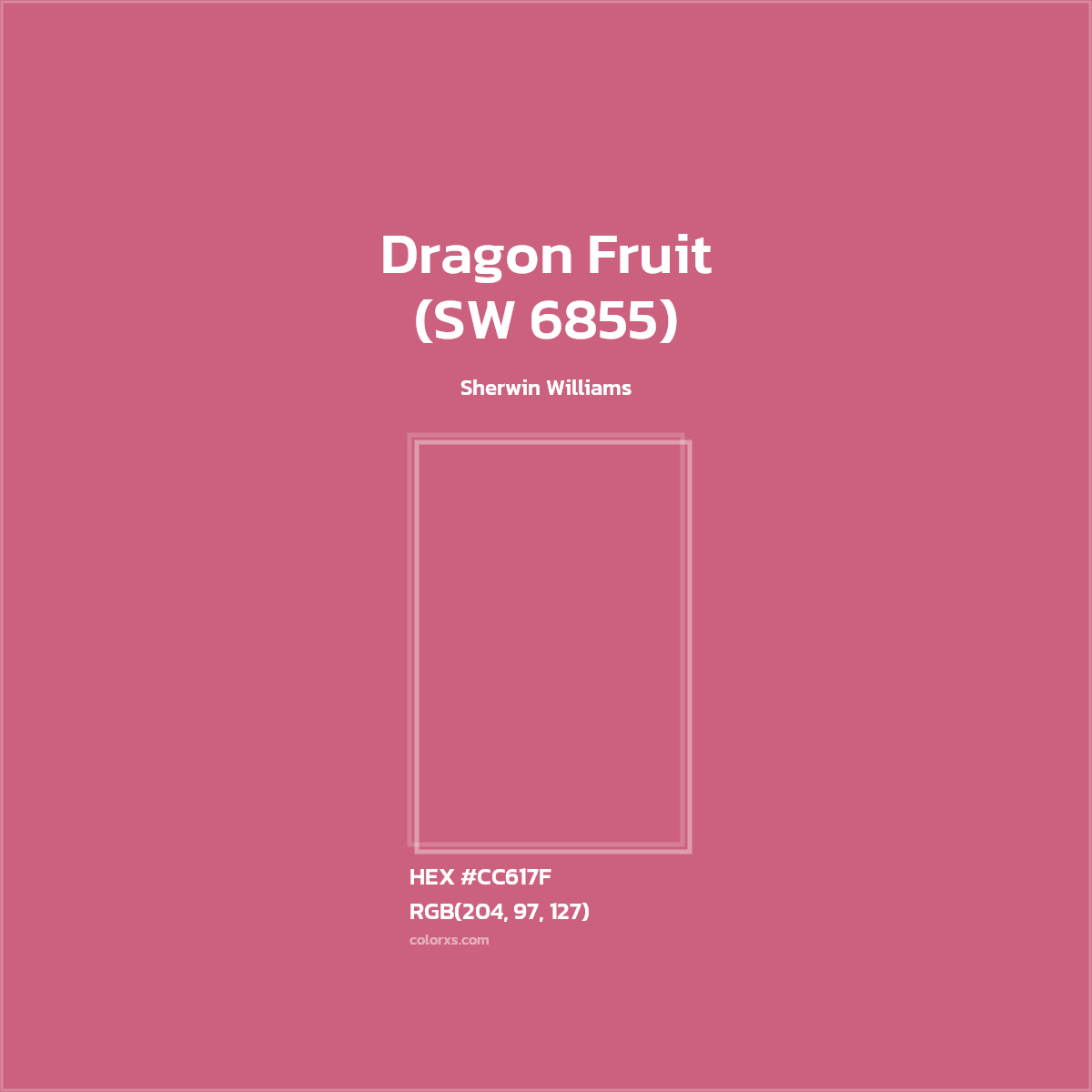 #CC617F Dragon Fruit (SW 6855) Paint Sherwin Williams - Color codes and meaning | Matching colors and paints