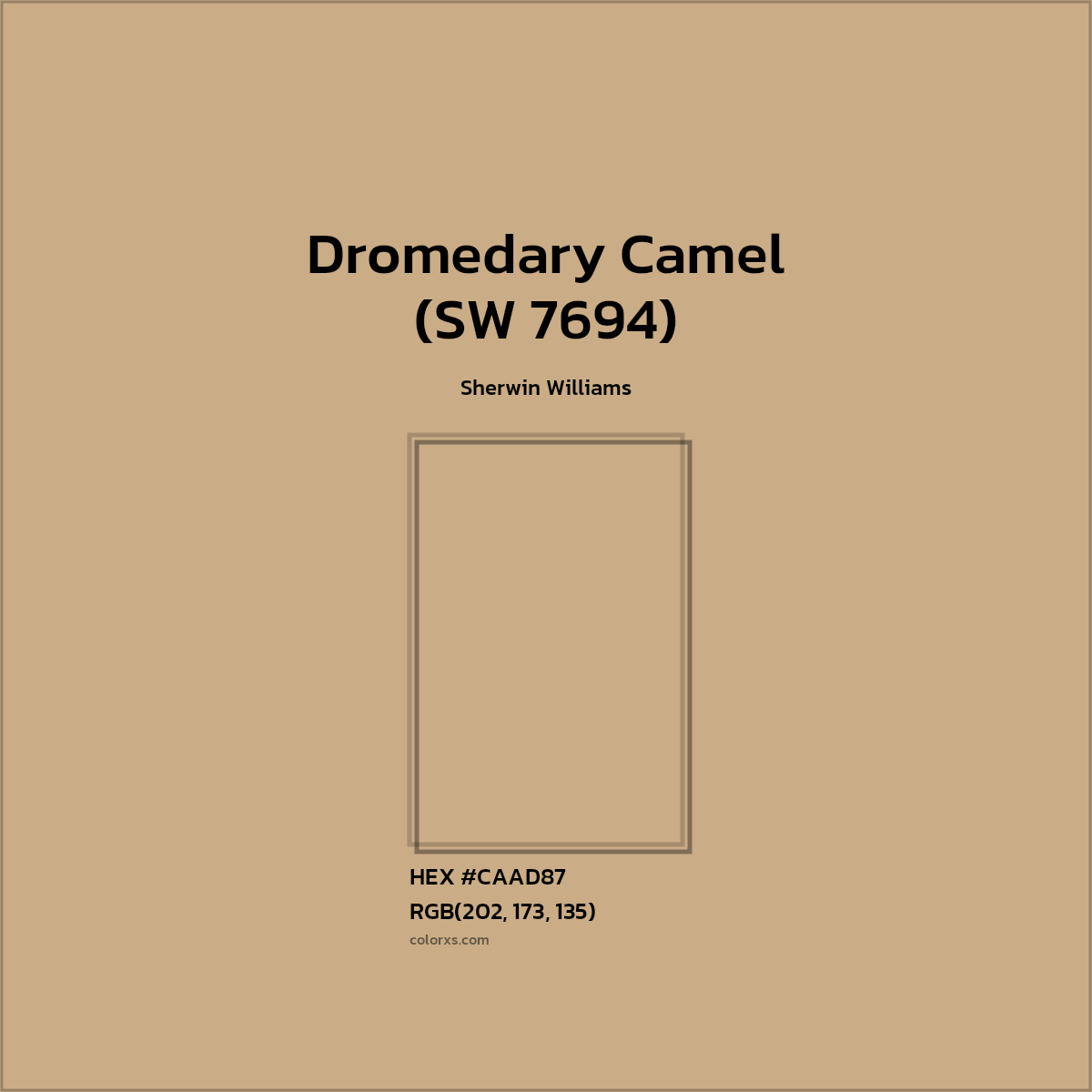 #CAAD87 Dromedary Camel (SW 7694) Paint Sherwin Williams - Color codes and meaning | Matching colors and paints