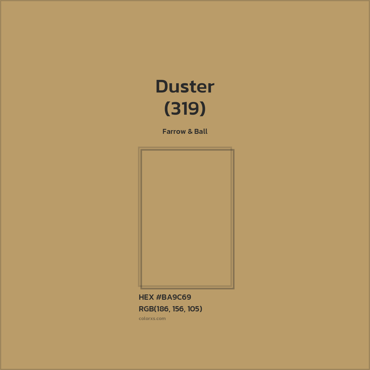 #BA9C69 Duster (319) Paint Farrow & Ball - Color codes and meaning | Matching colors and paints