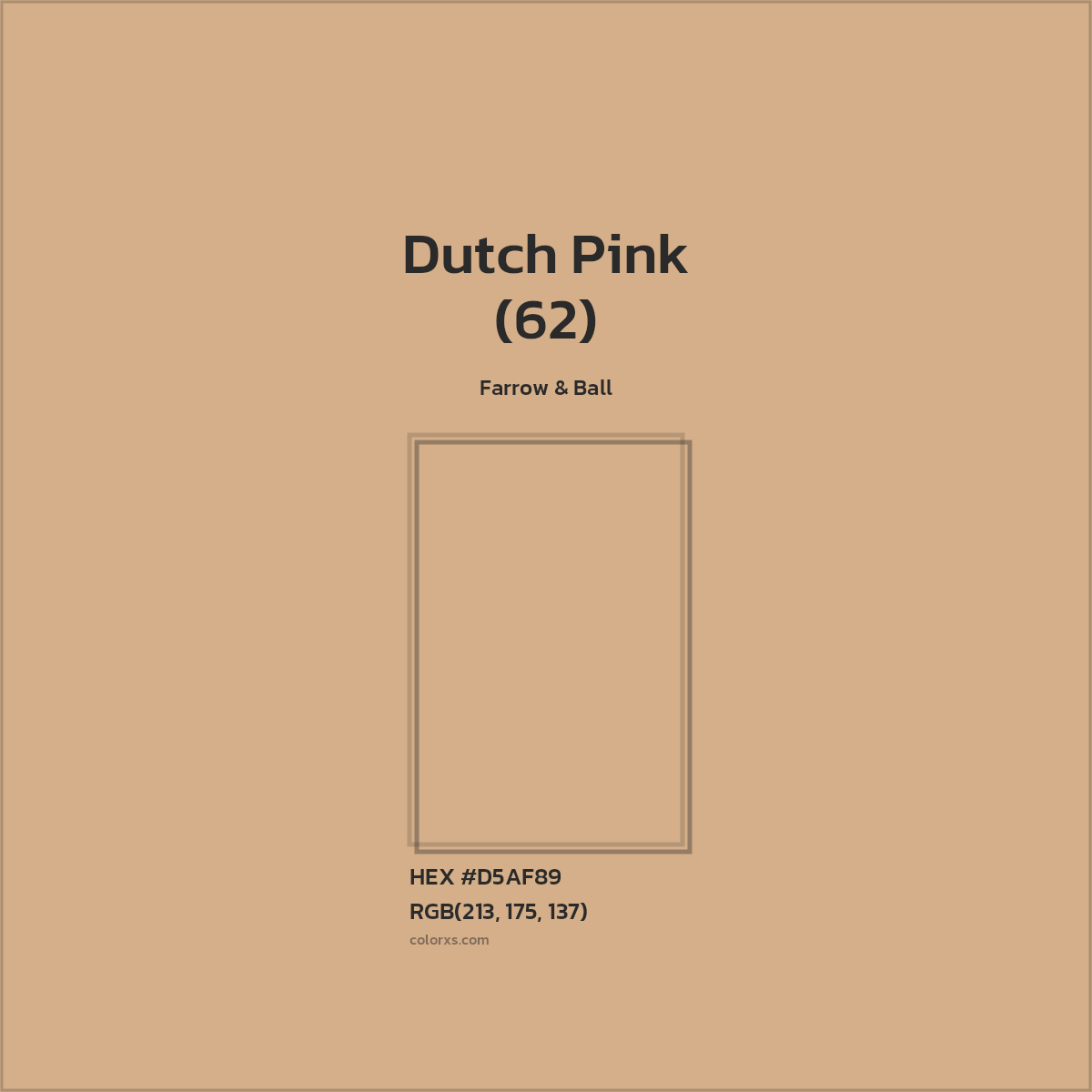 #D5AF89 Dutch Pink (62) Paint Farrow & Ball - Color codes and meaning | Matching colors and paints