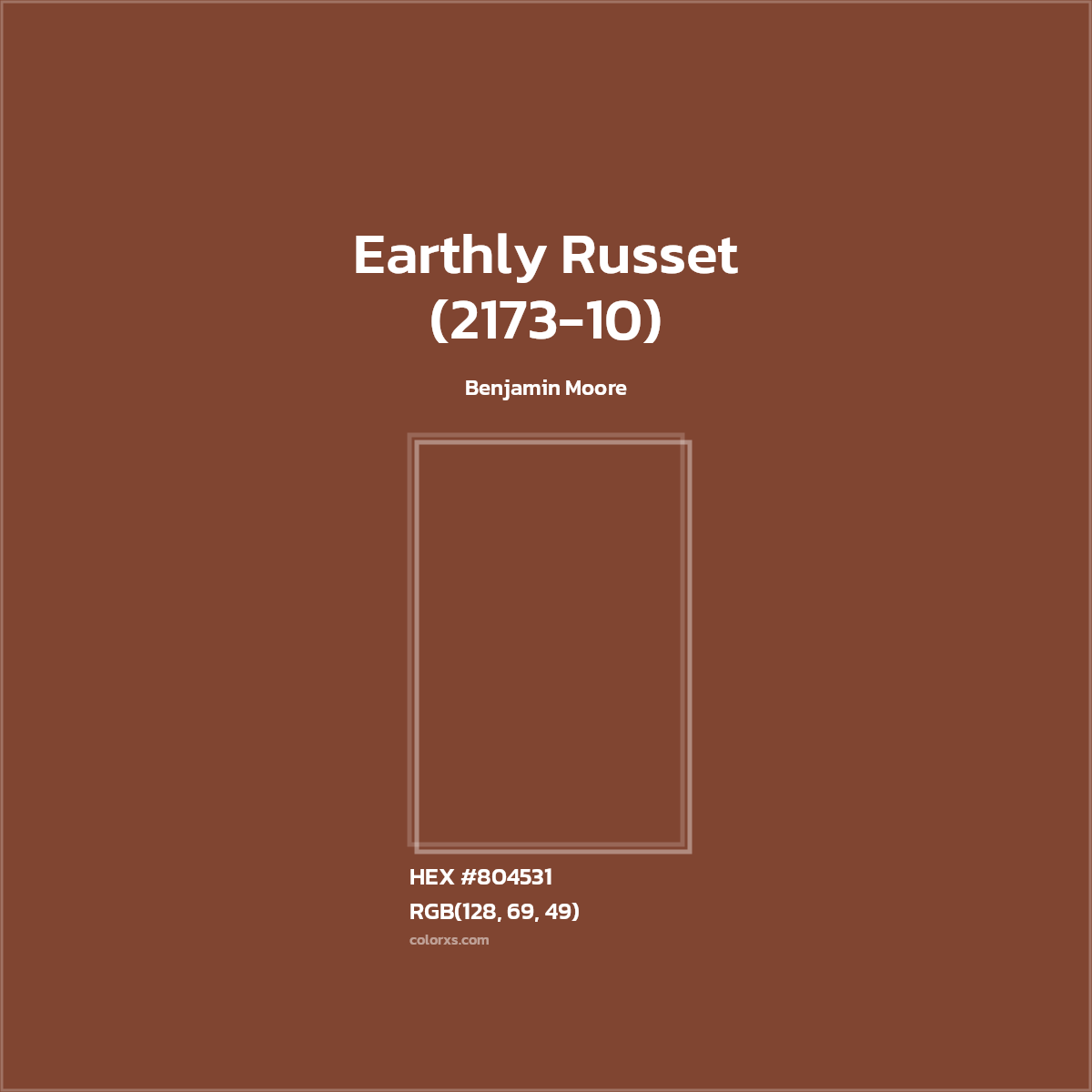 #804531 Earthly Russet (2173-10) Paint Benjamin Moore - Color codes and meaning | Matching colors and paints