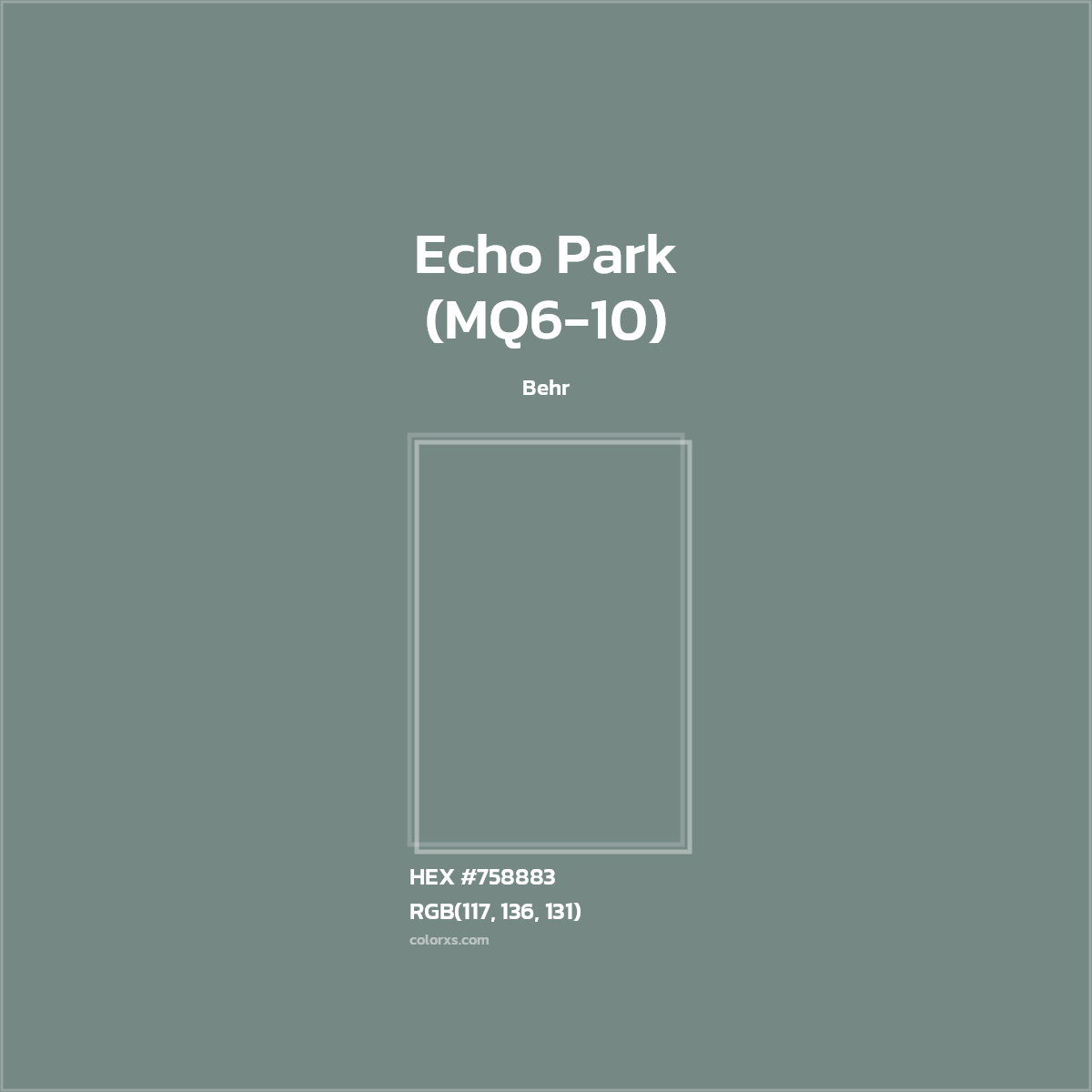 #758883 Echo Park (MQ6-10) Paint Behr - Color codes and meaning | Matching colors and paints