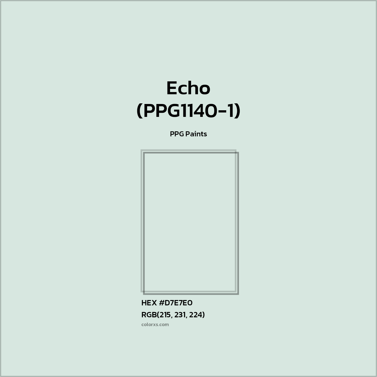 #D7E7E0 Echo (PPG1140-1) Paint PPG Paints - Color codes and meaning | Matching colors and paints