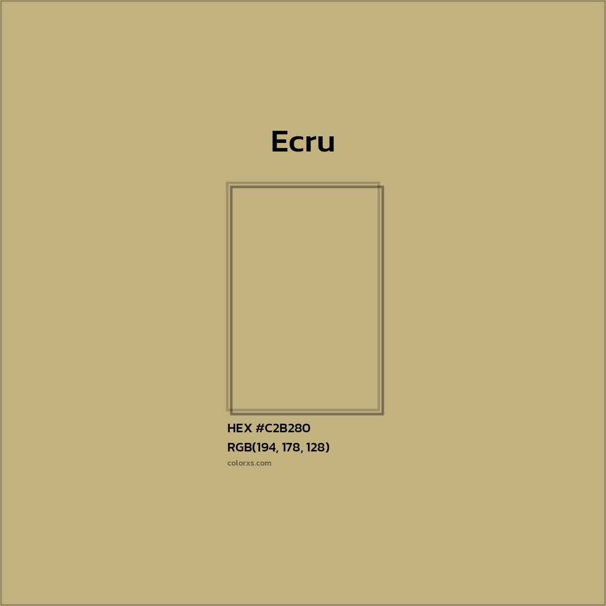 #C2B280 Ecru Color  - Color codes and meaning | Matching colors and paints