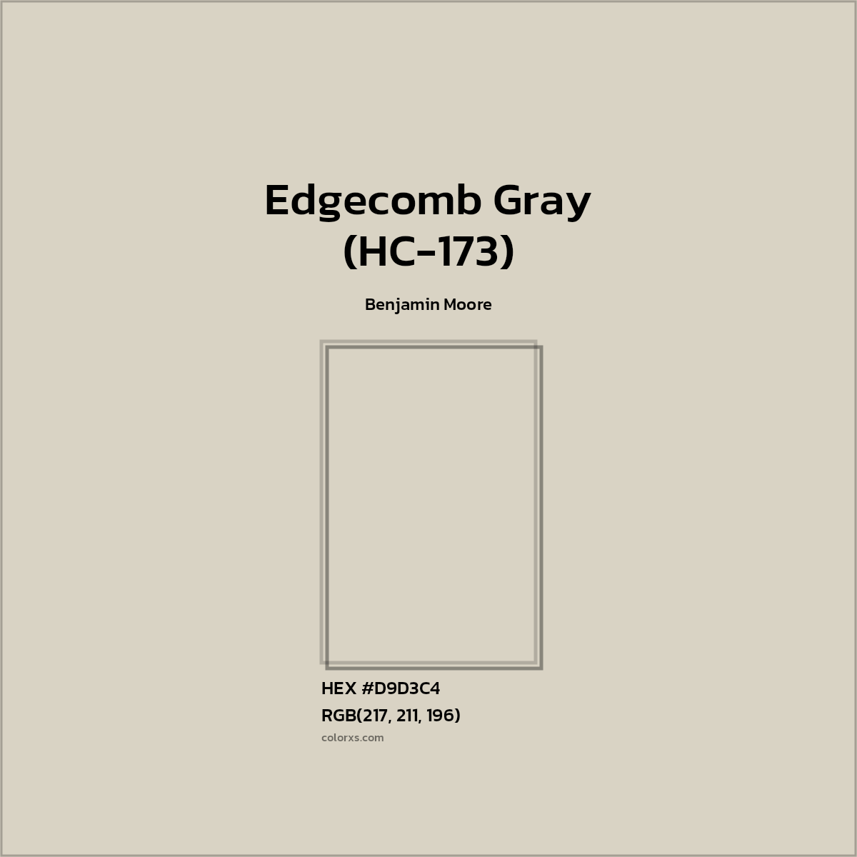#D9D3C4 Edgecomb Gray (HC-173) Paint Benjamin Moore - Color codes and meaning | Matching colors and paints