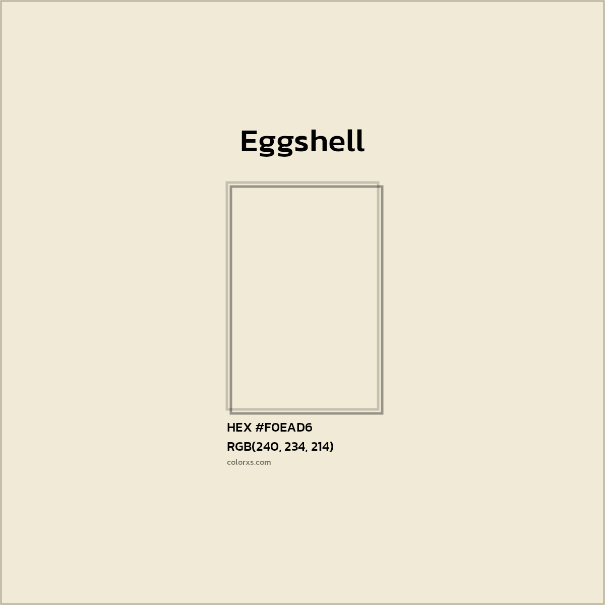 #F0EAD6 Eggshell Color  - Color codes and meaning | Matching colors and paints