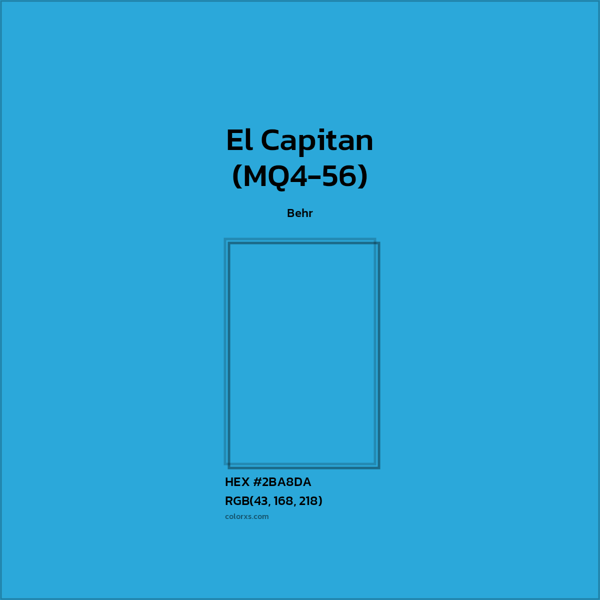 #2BA8DA El Capitan (MQ4-56) Paint Behr - Color codes and meaning | Matching colors and paints