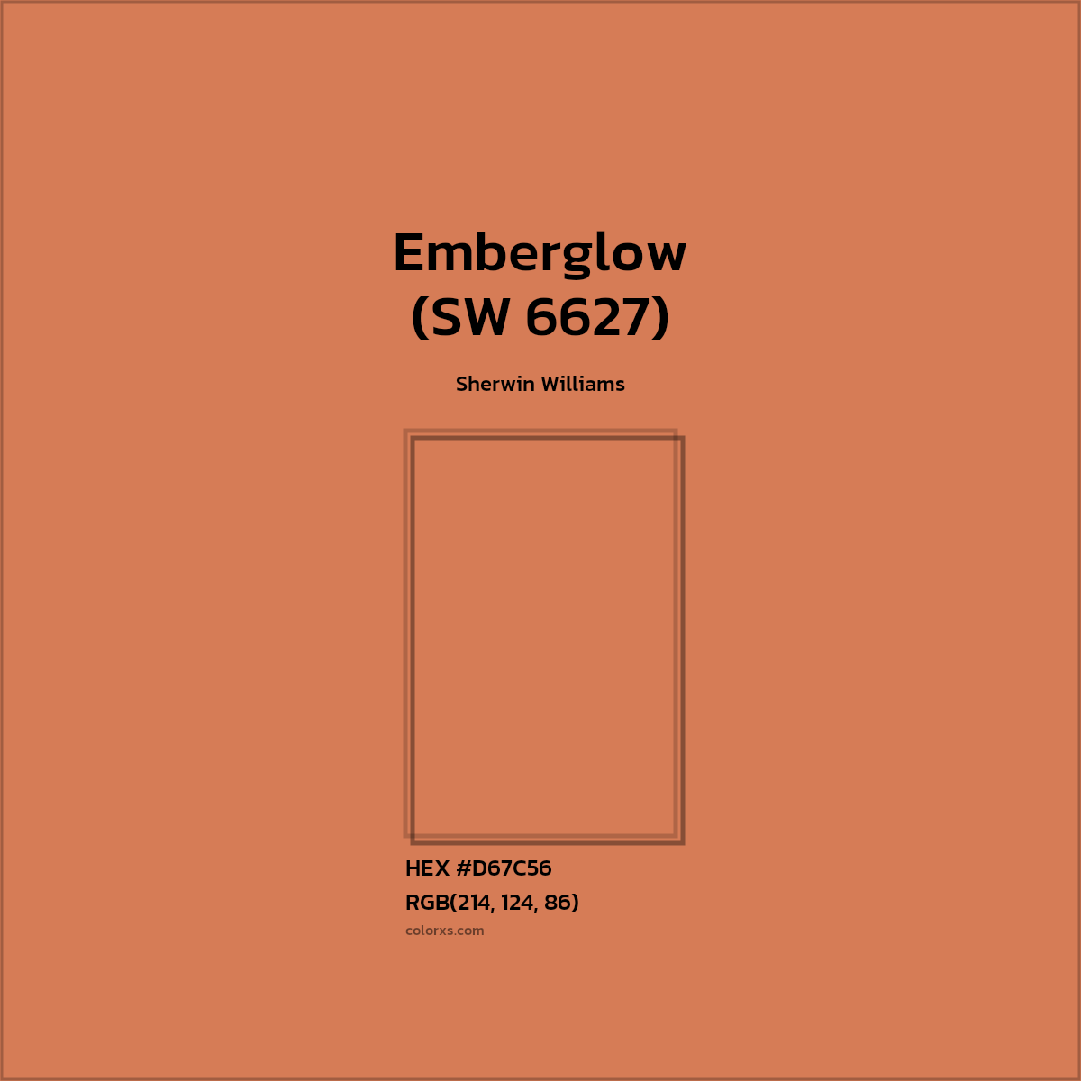 #D67C56 Emberglow (SW 6627) Paint Sherwin Williams - Color codes and meaning | Matching colors and paints