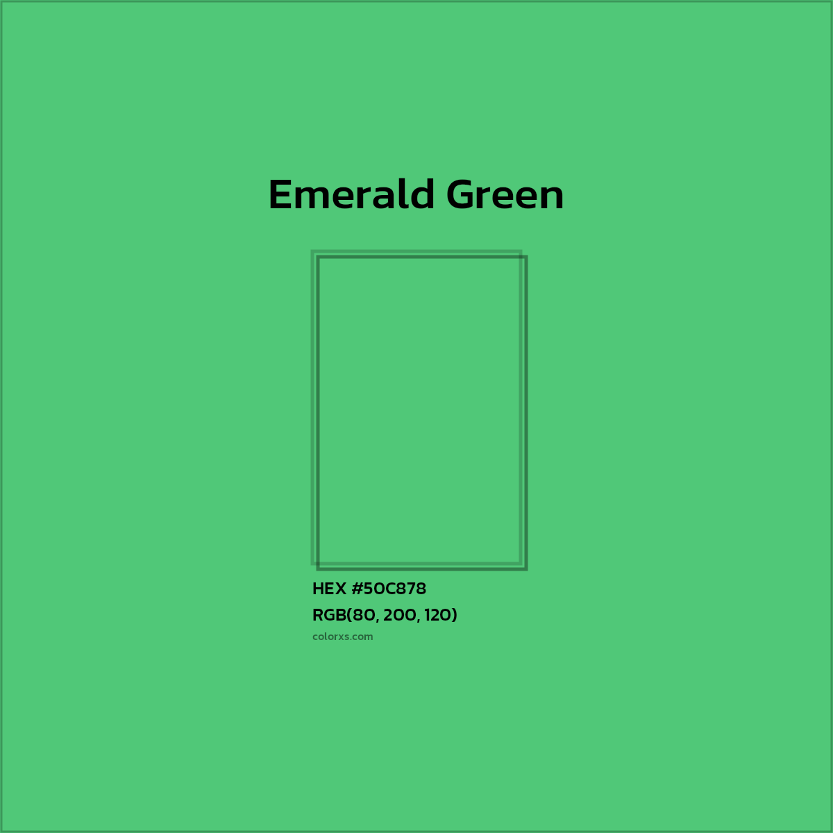 #50C878 Emerald Green Color  - Color codes and meaning | Matching colors and paints