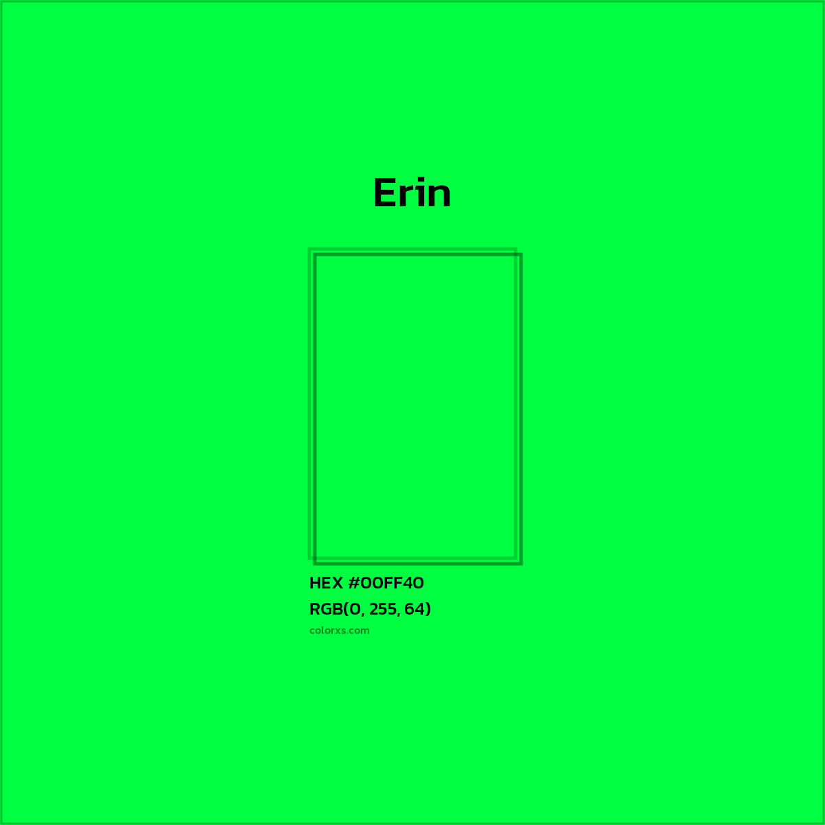 #00FF40 Erin Color  - Color codes and meaning | Matching colors and paints