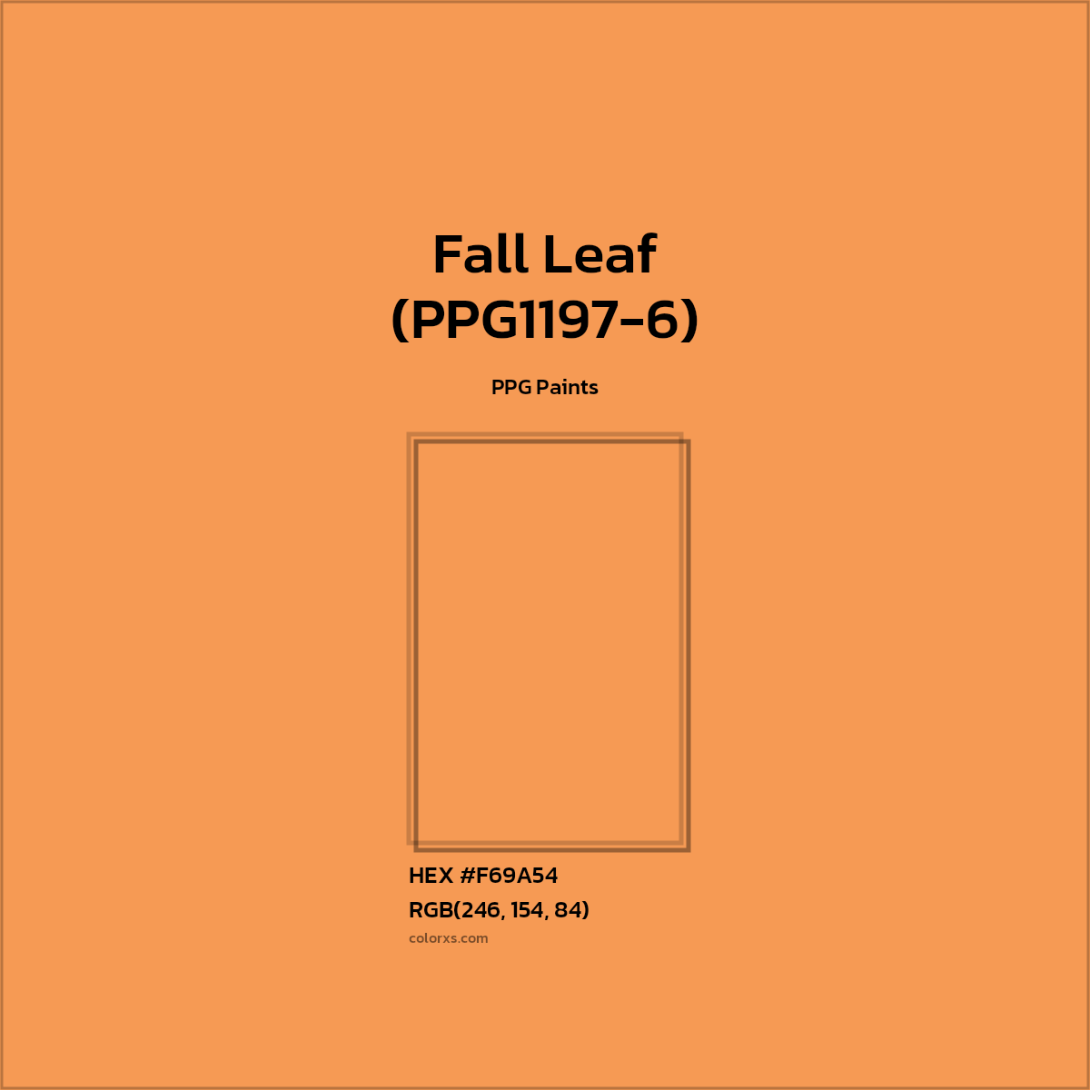 #F69A54 Fall Leaf (PPG1197-6) Paint PPG Paints - Color codes and meaning | Matching colors and paints