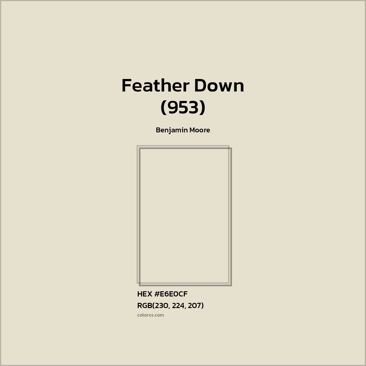 #E6E0CF Feather Down (953) Paint Benjamin Moore - Color codes and meaning | Matching colors and paints