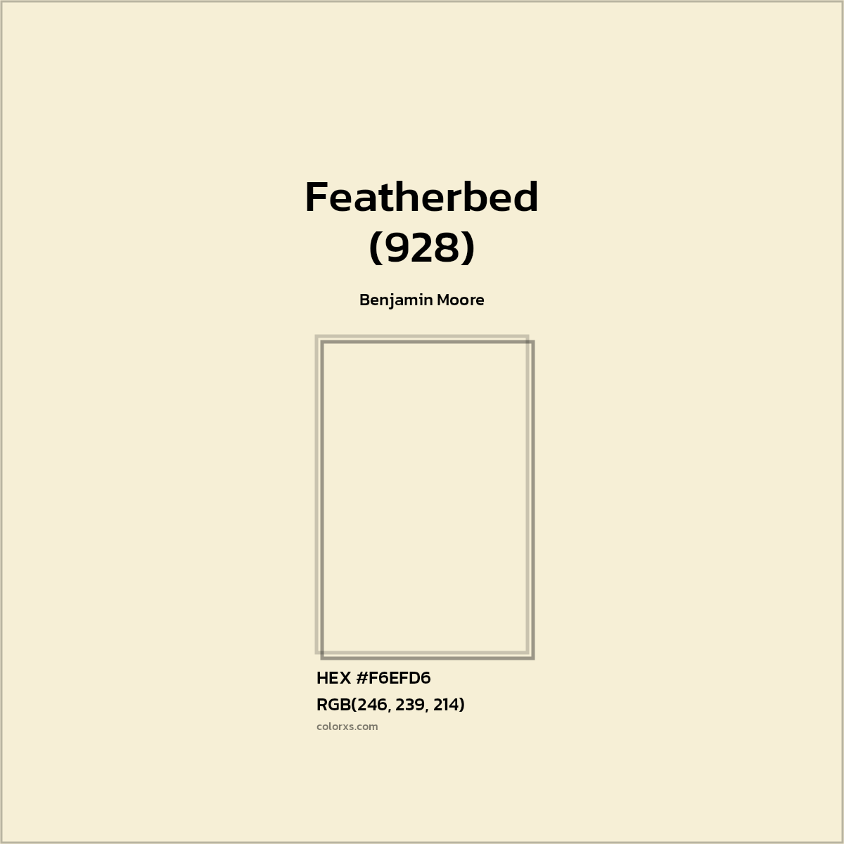 #F6EFD6 Featherbed (928) Paint Benjamin Moore - Color codes and meaning | Matching colors and paints