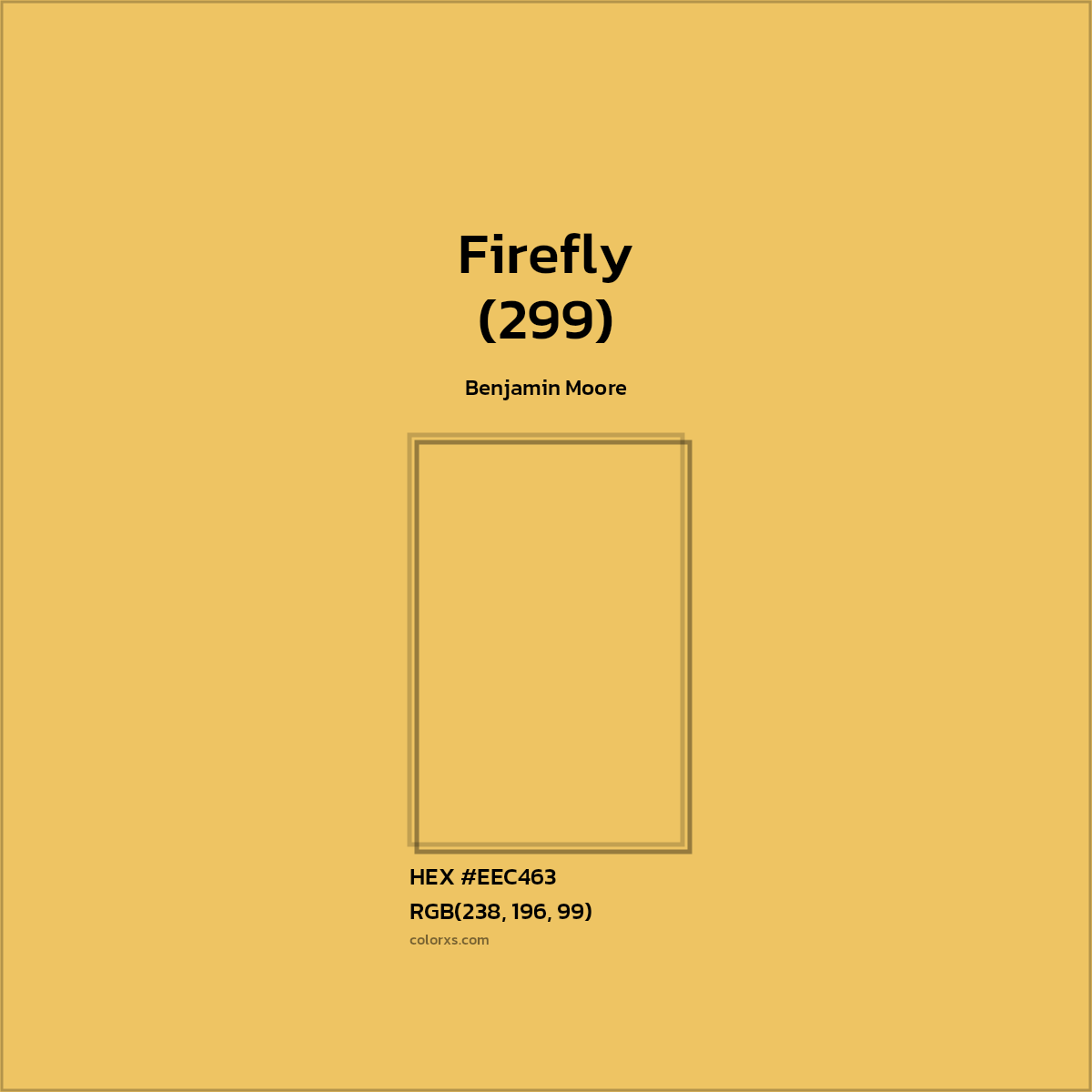 #EEC463 Firefly (299) Paint Benjamin Moore - Color codes and meaning | Matching colors and paints