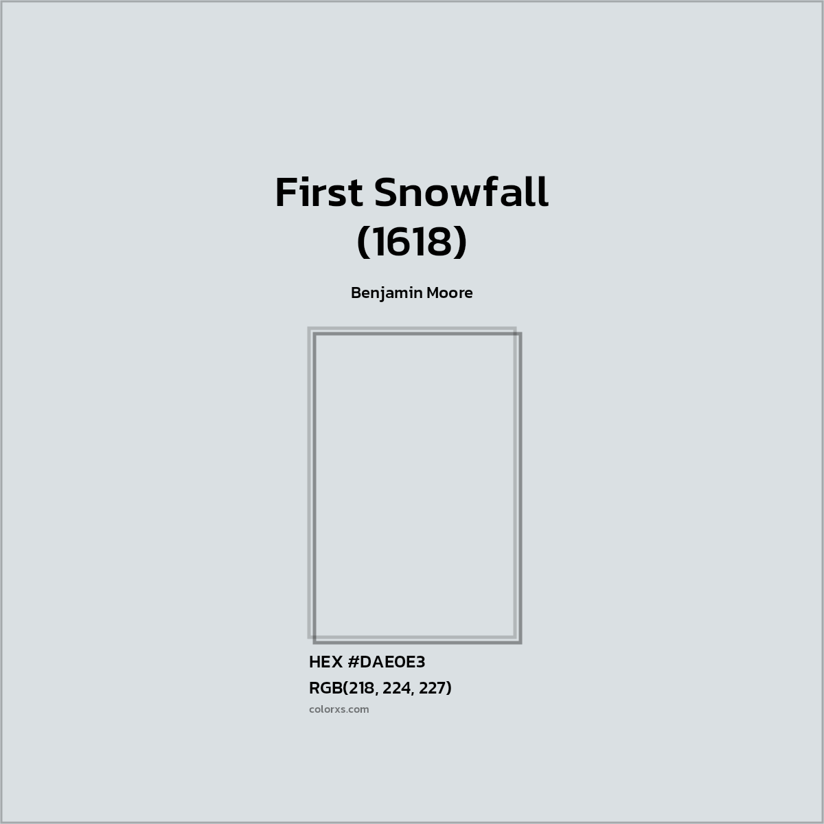 #DAE0E3 First Snowfall (1618) Paint Benjamin Moore - Color codes and meaning | Matching colors and paints