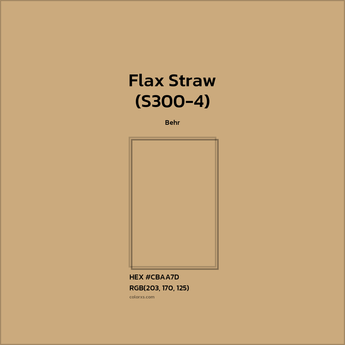 #CBAA7D Flax Straw (S300-4) Paint Behr - Color codes and meaning | Matching colors and paints
