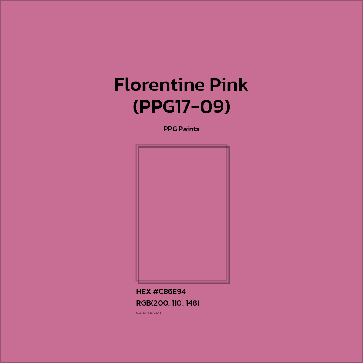 #C86E94 Florentine Pink (PPG17-09) Paint PPG Paints - Color codes and meaning | Matching colors and paints