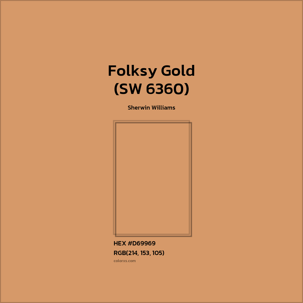 #D69969 Folksy Gold (SW 6360) Paint Sherwin Williams - Color codes and meaning | Matching colors and paints