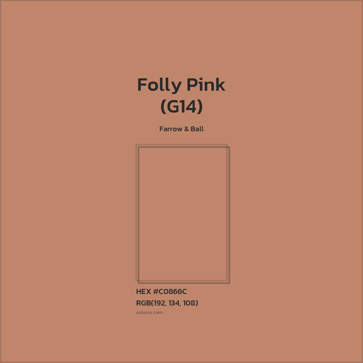 #C0866C Folly Pink (G14) Paint Farrow & Ball - Color codes and meaning | Matching colors and paints