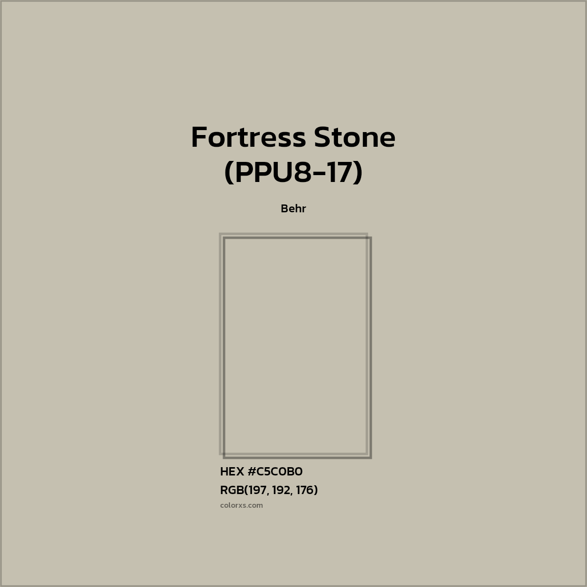 #C5C0B0 Fortress Stone (PPU8-17) Paint Behr - Color codes and meaning | Matching colors and paints