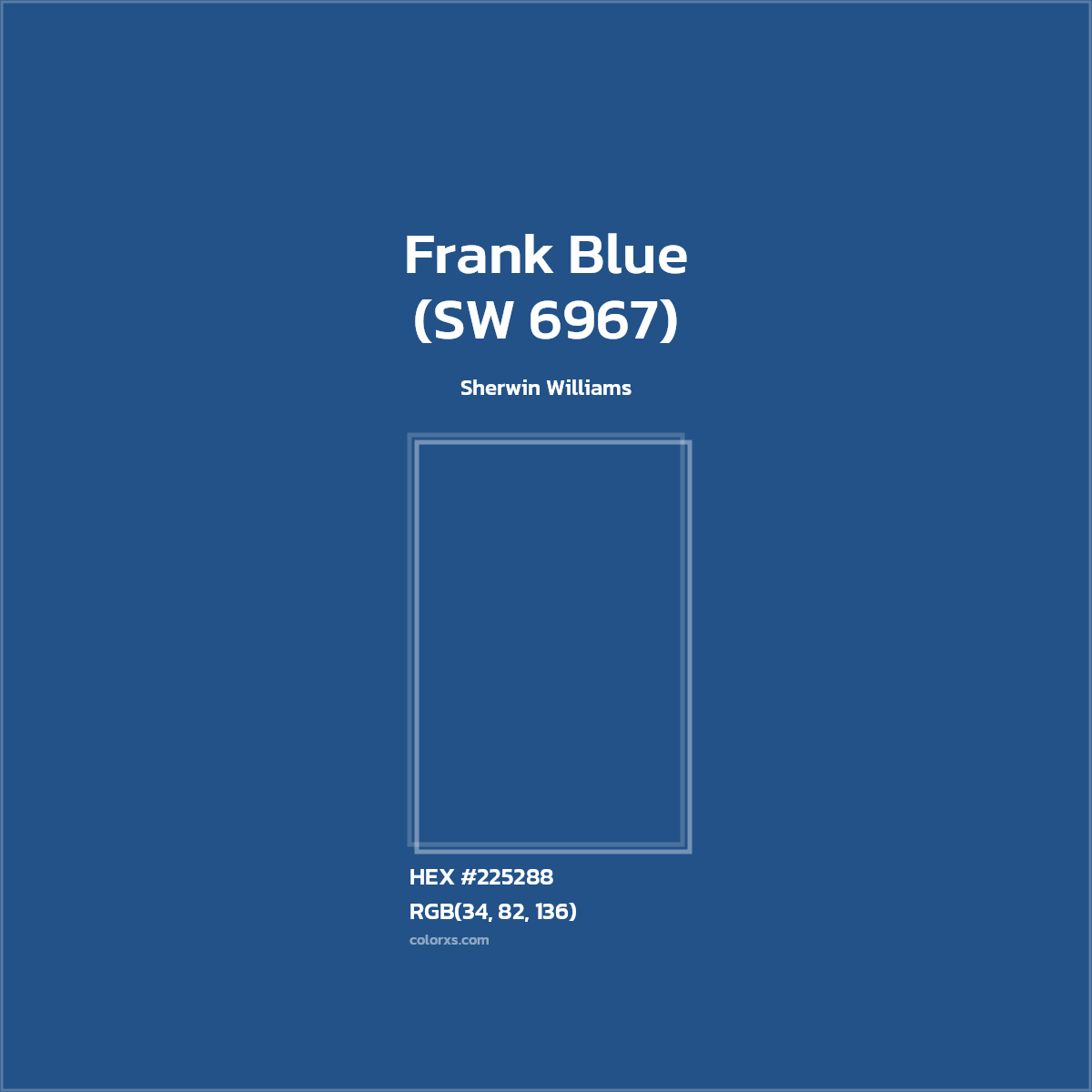 #225288 Frank Blue (SW 6967) Paint Sherwin Williams - Color codes and meaning | Matching colors and paints