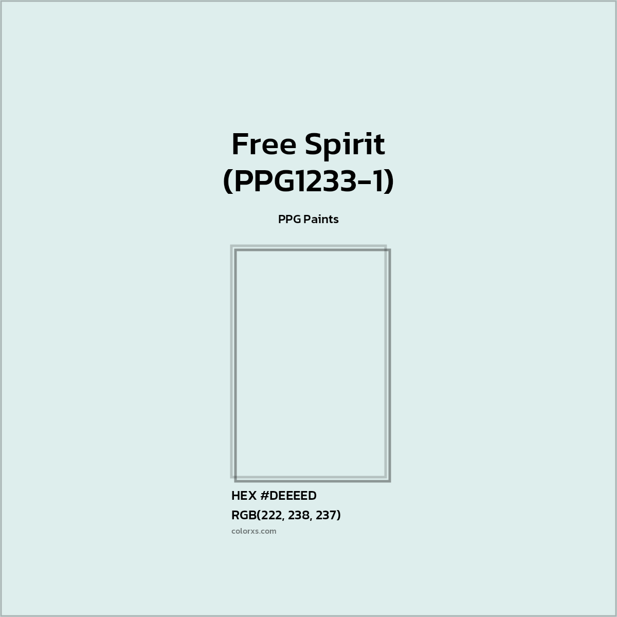 #DEEEED Free Spirit (PPG1233-1) Paint PPG Paints - Color codes and meaning | Matching colors and paints