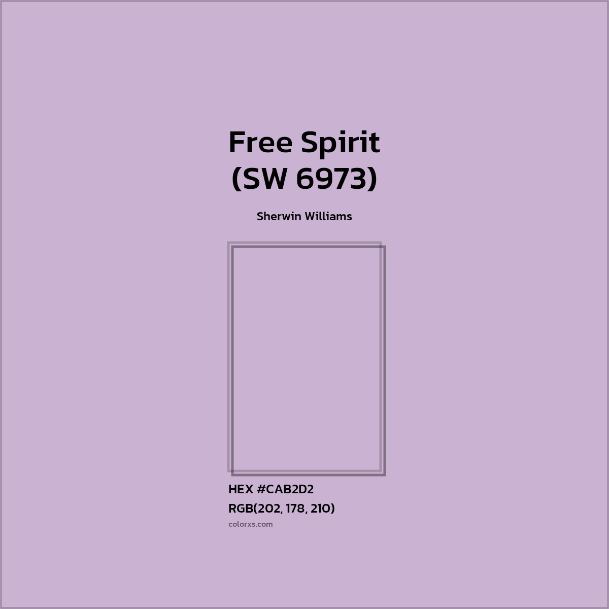 #CAB2D2 Free Spirit (SW 6973) Paint Sherwin Williams - Color codes and meaning | Matching colors and paints