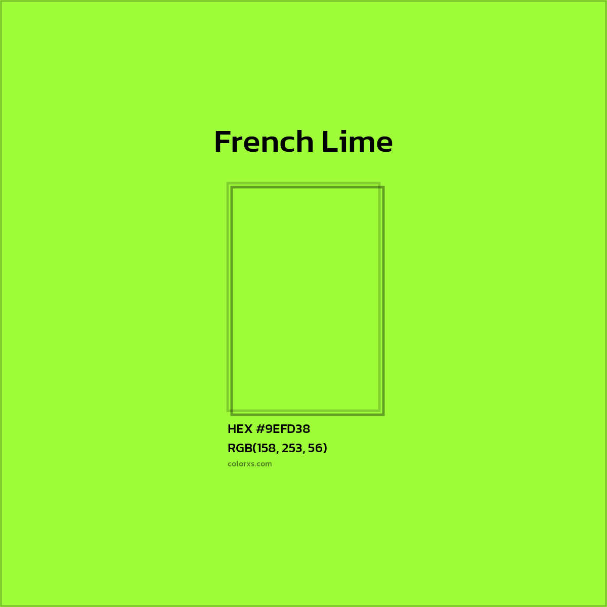 #9EFD38 French Lime Color  - Color codes and meaning | Matching colors and paints