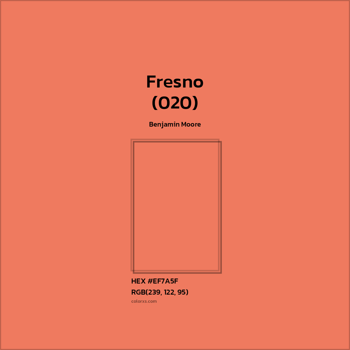 #EF7A5F Fresno (020) Paint Benjamin Moore - Color codes and meaning | Matching colors and paints