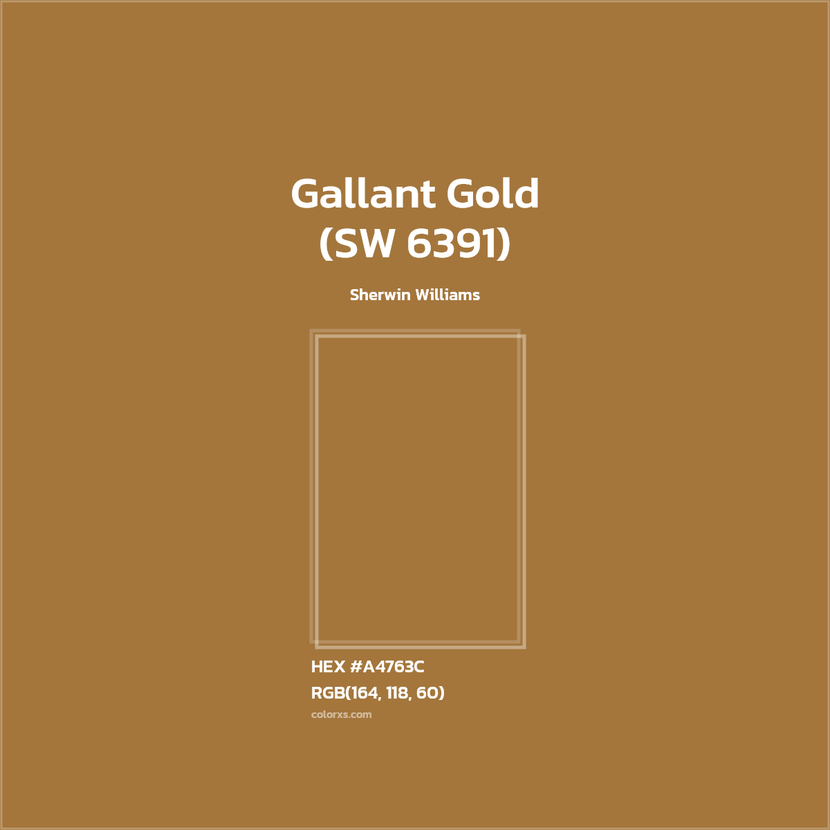 #A4763C Gallant Gold (SW 6391) Paint Sherwin Williams - Color codes and meaning | Matching colors and paints