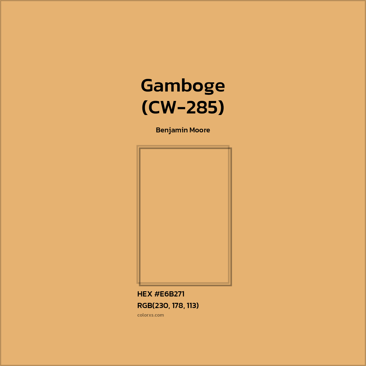 #E6B271 Gamboge (CW-285) Paint Benjamin Moore - Color codes and meaning | Matching colors and paints