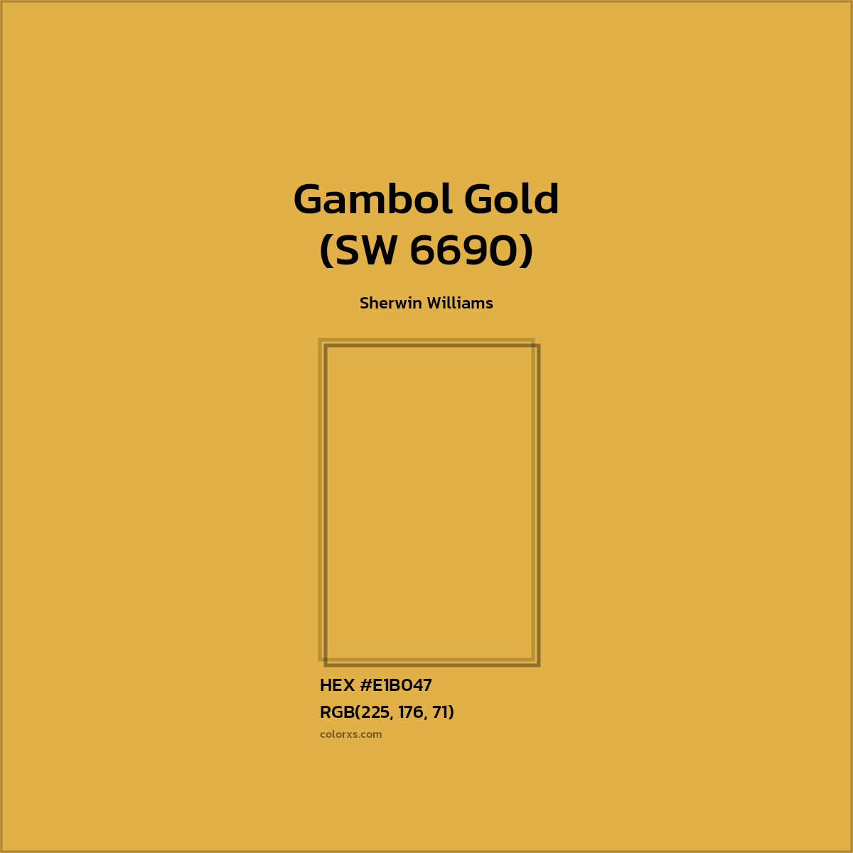 #E1B047 Gambol Gold (SW 6690) Paint Sherwin Williams - Color codes and meaning | Matching colors and paints