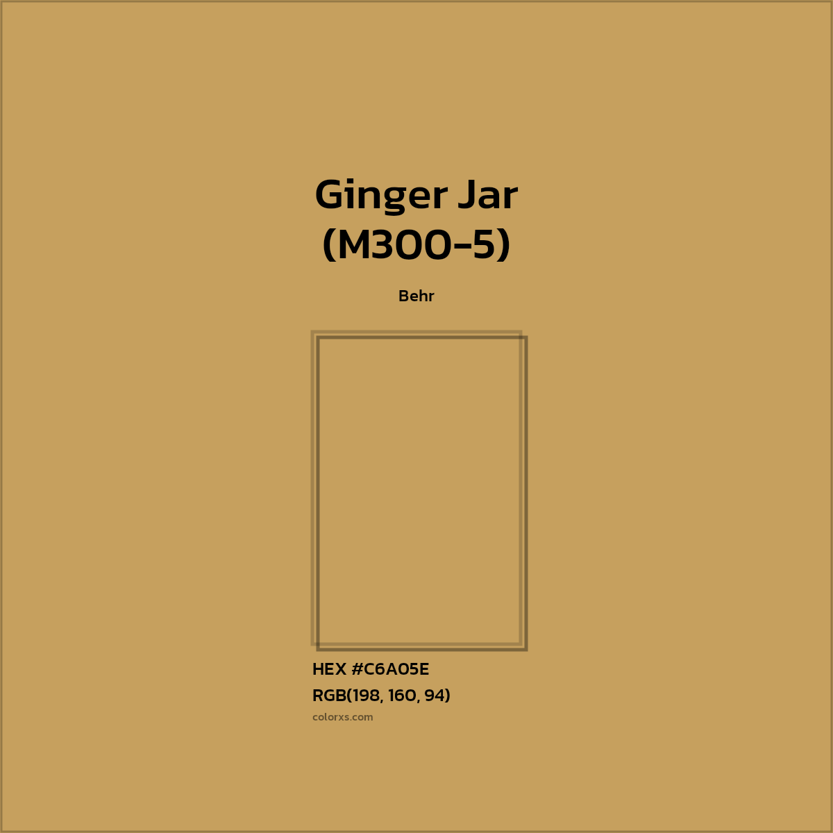 #C6A05E Ginger Jar (M300-5) Paint Behr - Color codes and meaning | Matching colors and paints