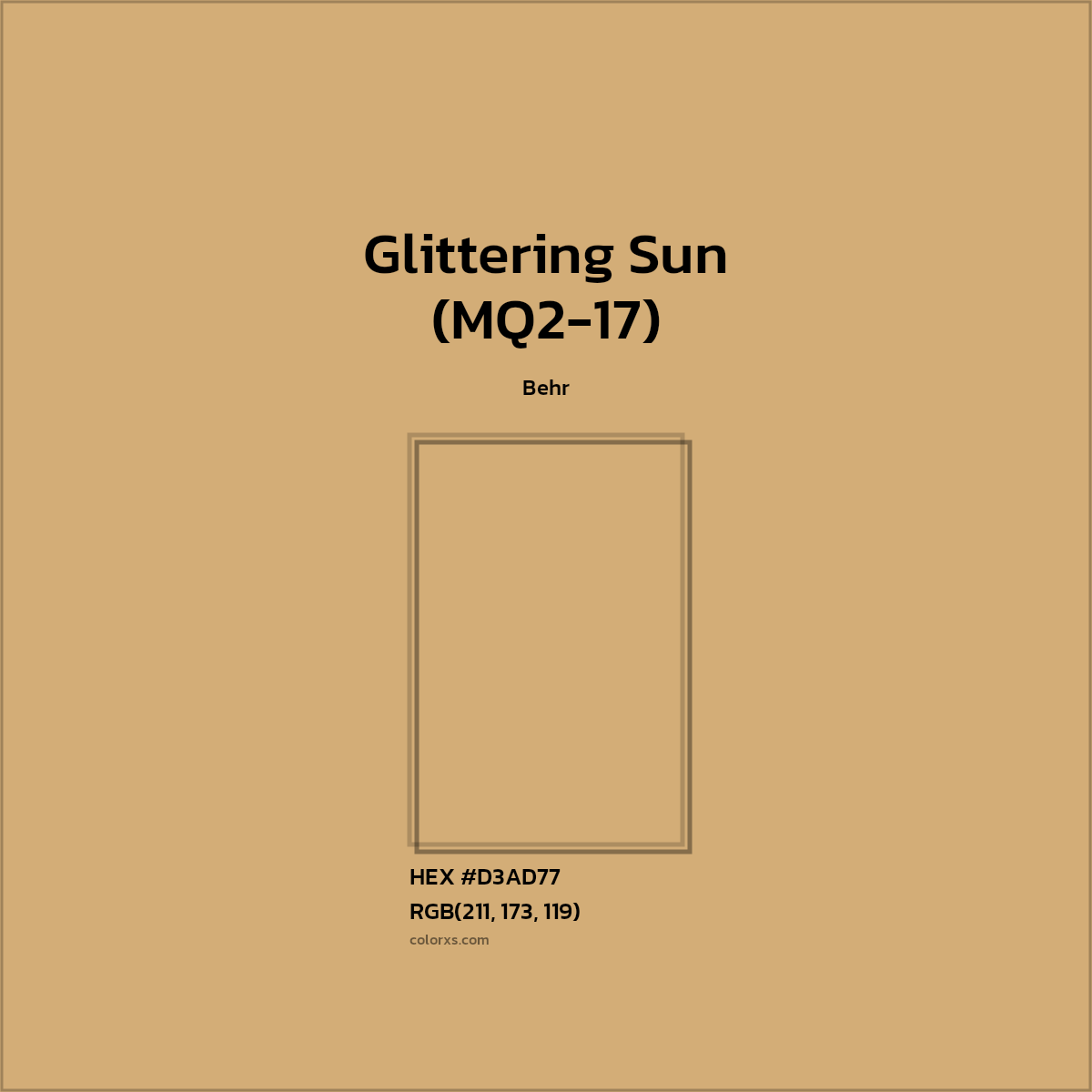 #D3AD77 Glittering Sun (MQ2-17) Paint Behr - Color codes and meaning | Matching colors and paints