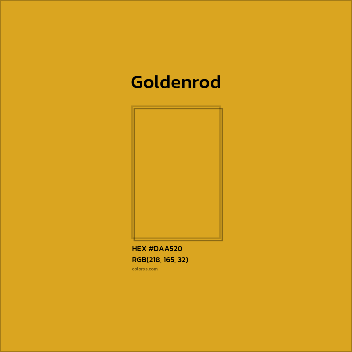 #DAA520 Goldenrod Color  - Color codes and meaning | Matching colors and paints
