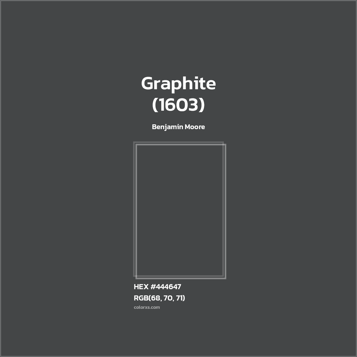 #444647 Graphite (1603) Paint Benjamin Moore - Color codes and meaning | Matching colors and paints