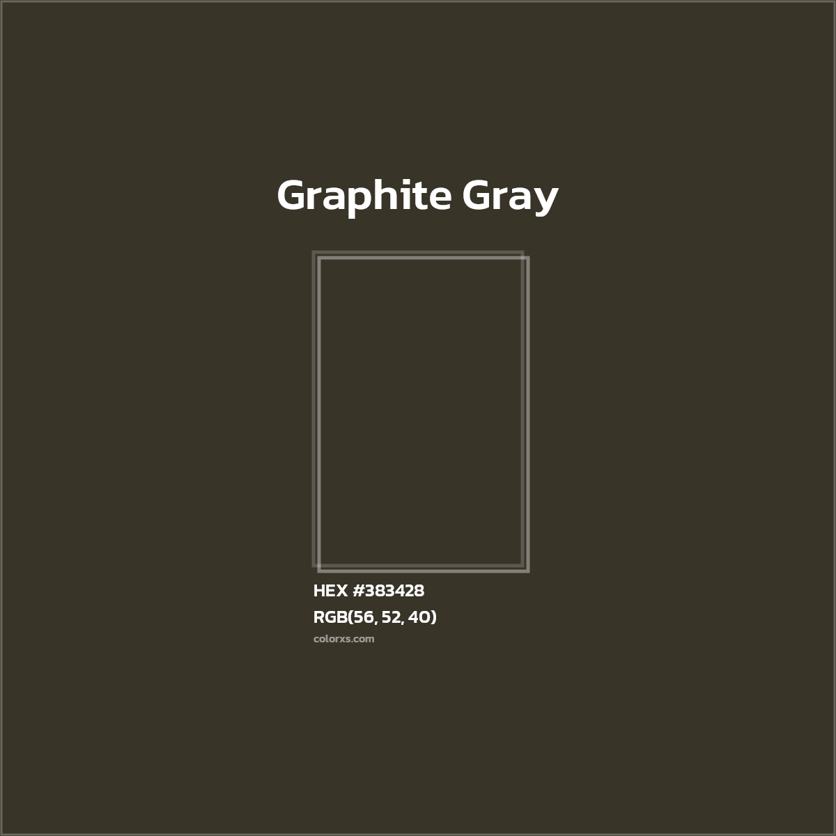 #383428 Graphite Gray Color  - Color codes and meaning | Matching colors and paints