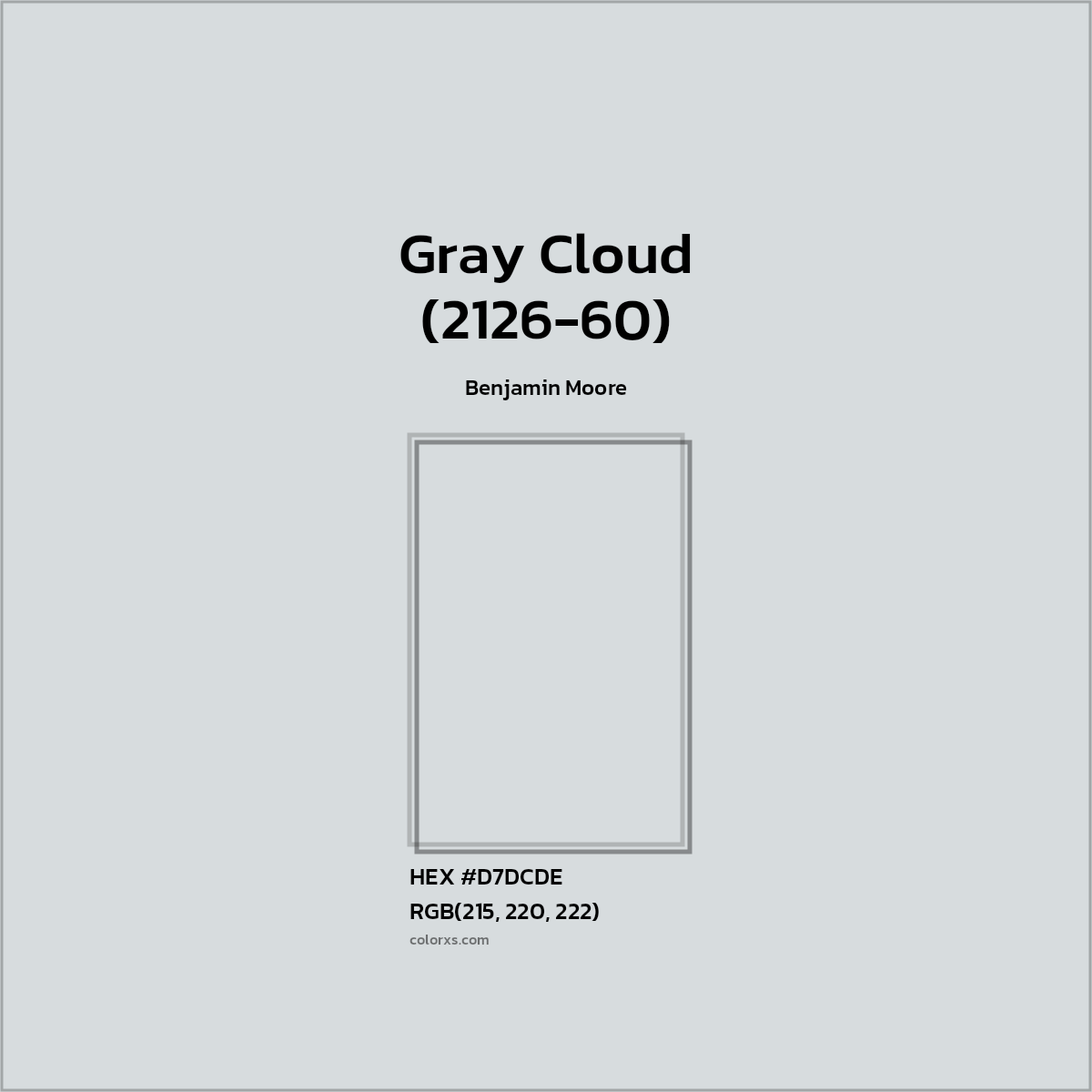 #D7DCDE Gray Cloud (2126-60) Paint Benjamin Moore - Color codes and meaning | Matching colors and paints