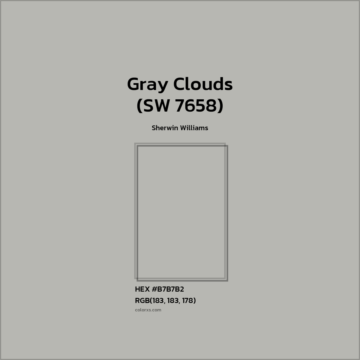 #B7B7B2 Gray Clouds (SW 7658) Paint Sherwin Williams - Color codes and meaning | Matching colors and paints