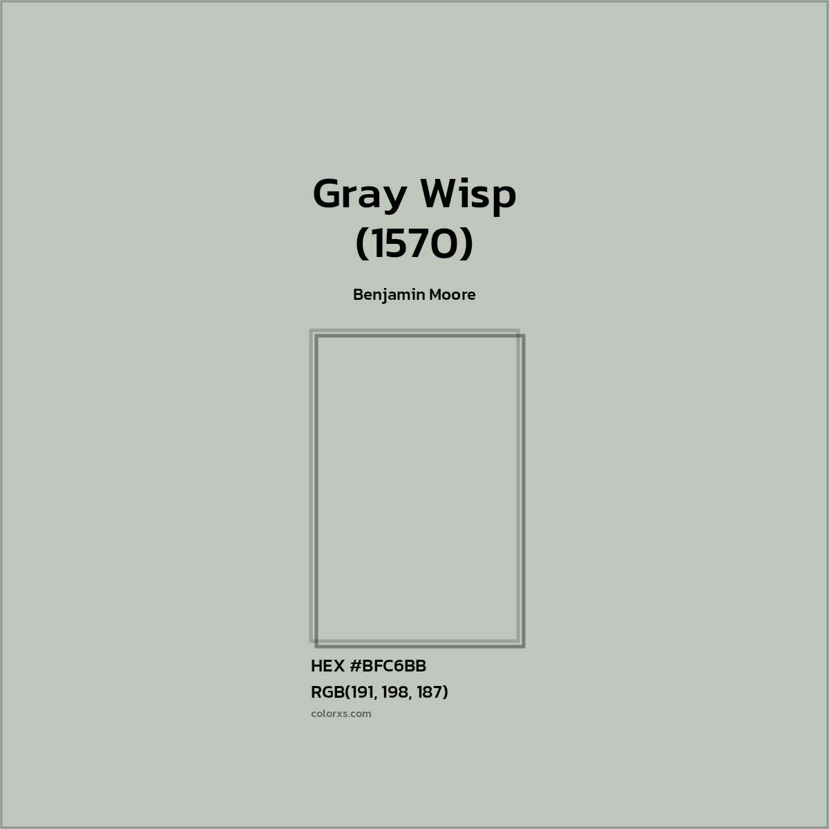 #BFC6BB Gray Wisp (1570) Paint Benjamin Moore - Color codes and meaning | Matching colors and paints