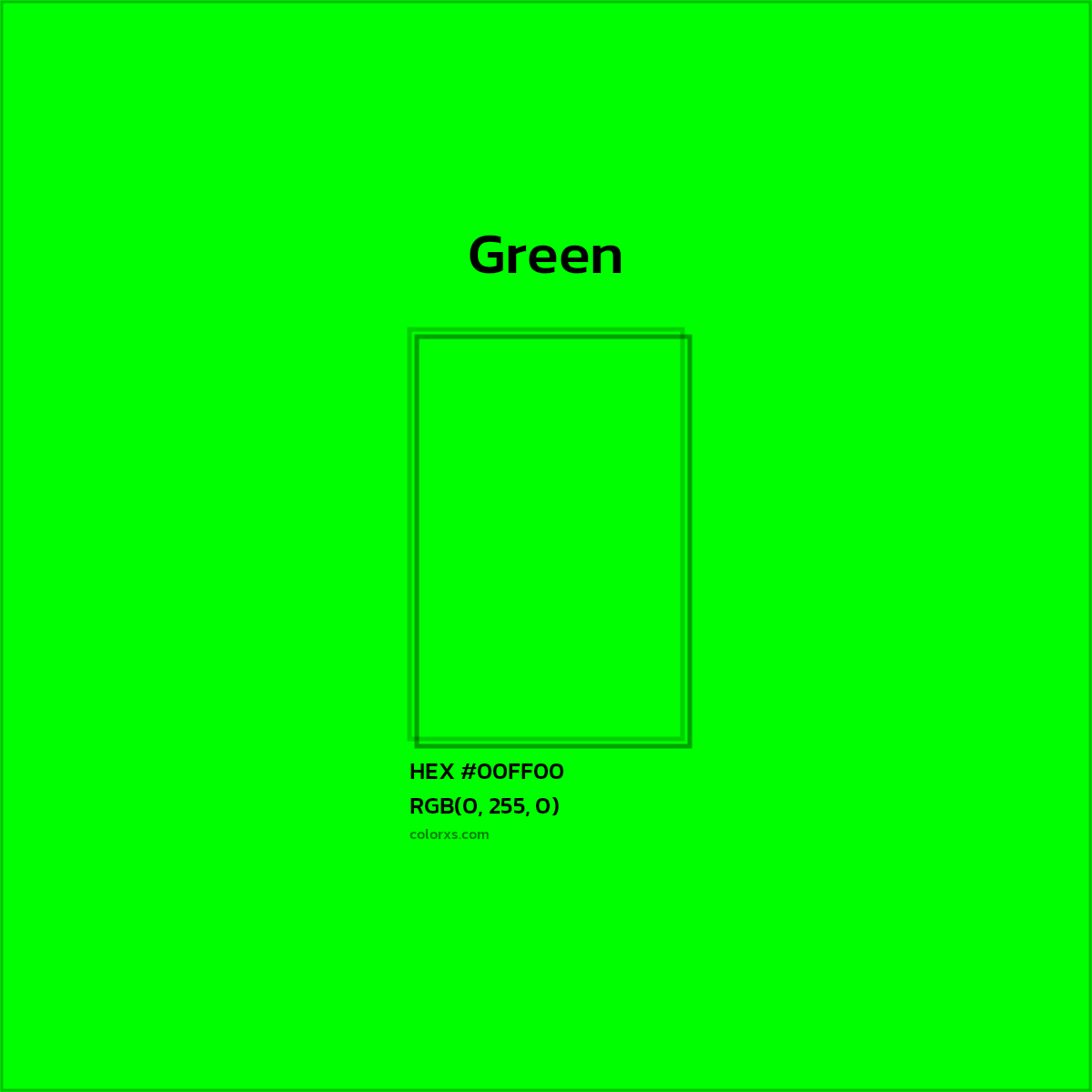 #00FF00 Green Color  - Color codes and meaning | Matching colors and paints