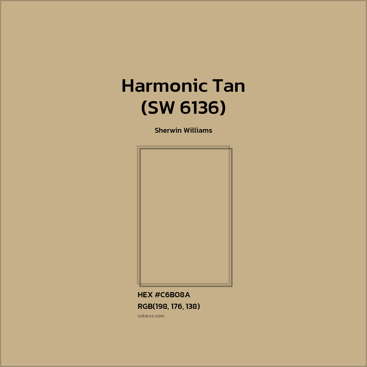 #C6B08A Harmonic Tan (SW 6136) Paint Sherwin Williams - Color codes and meaning | Matching colors and paints