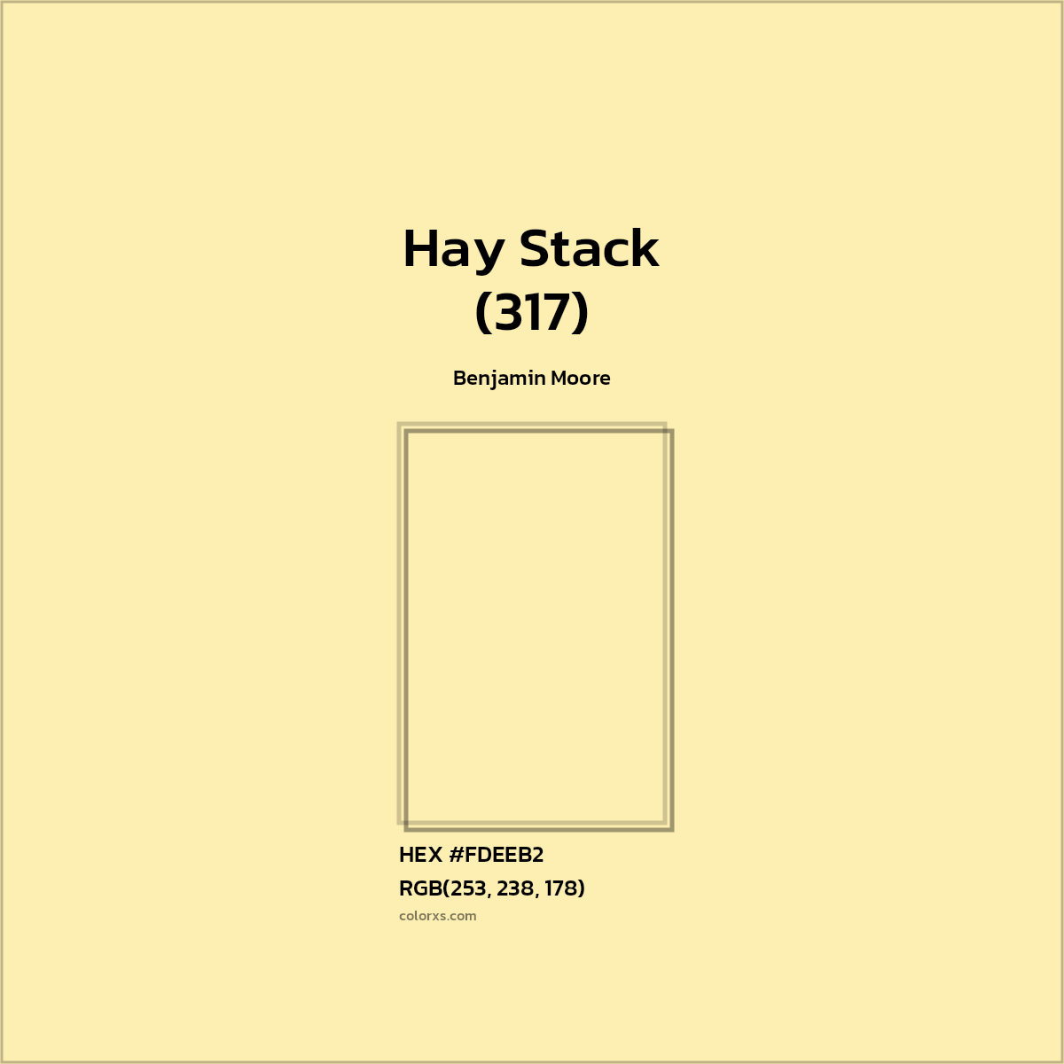 #FDEEB2 Hay Stack (317) Paint Benjamin Moore - Color codes and meaning | Matching colors and paints