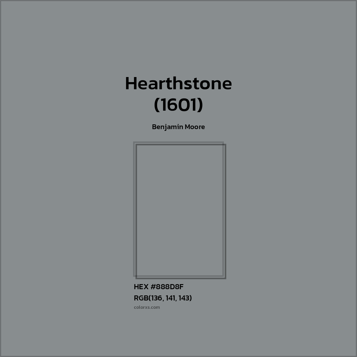 #888D8F Hearthstone (1601) Paint Benjamin Moore - Color codes and meaning | Matching colors and paints