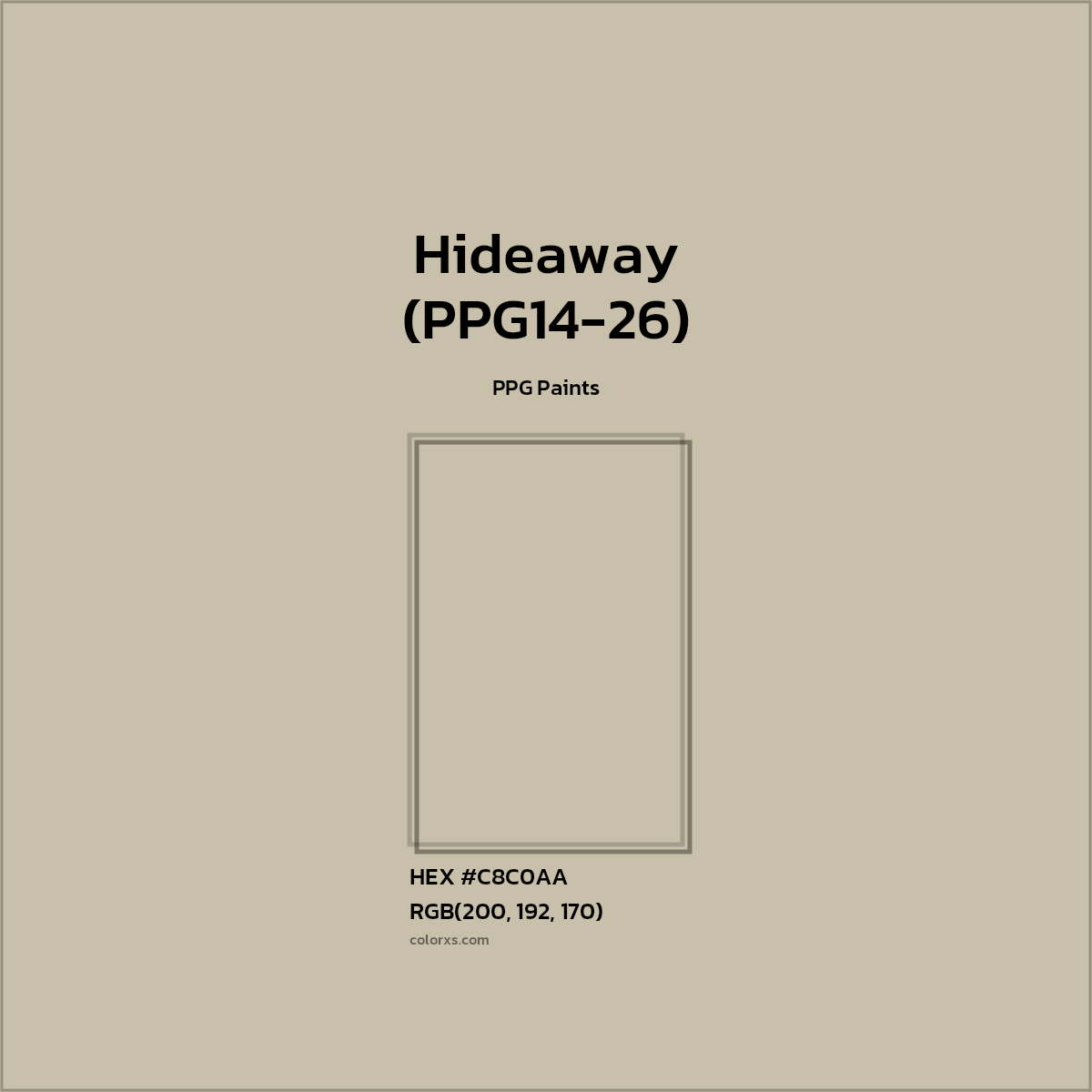 #C8C0AA Hideaway (PPG14-26) Paint PPG Paints - Color codes and meaning | Matching colors and paints