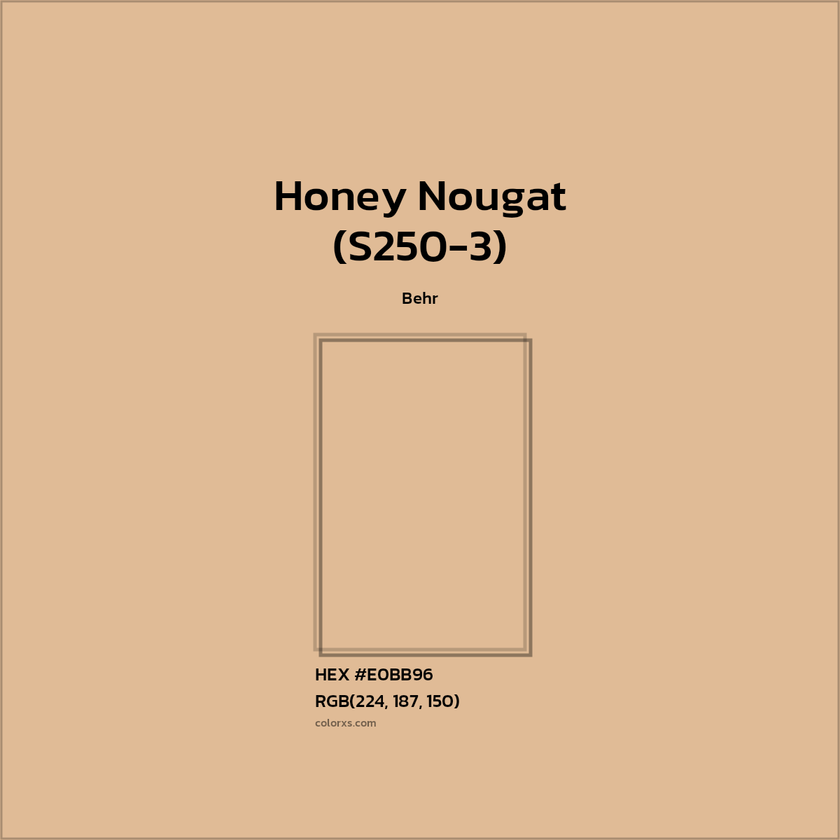 #E0BB96 Honey Nougat (S250-3) Paint Behr - Color codes and meaning | Matching colors and paints