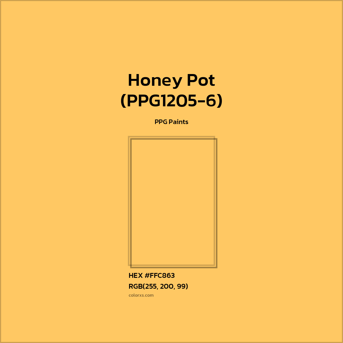 #FFC863 Honey Pot (PPG1205-6) Paint PPG Paints - Color codes and meaning | Matching colors and paints
