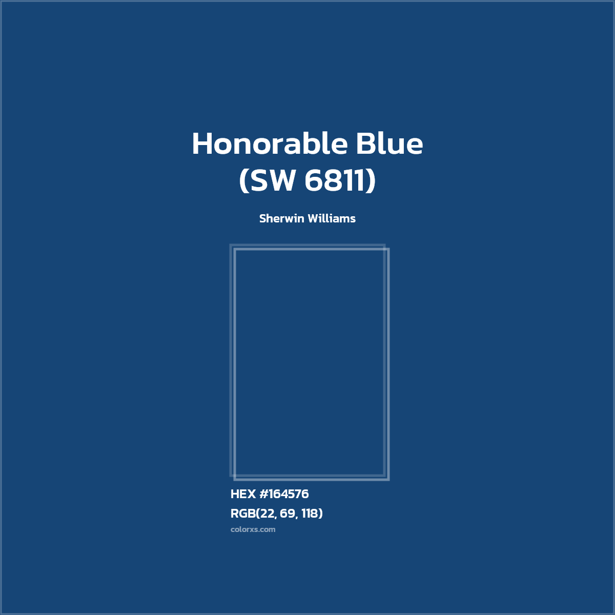 #164576 Honorable Blue (SW 6811) Paint Sherwin Williams - Color codes and meaning | Matching colors and paints